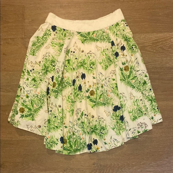 Anthropologie Dresses & Skirts - NWOT Anthropologie Viola Cotton Linen Made in India Skirt Floral Lined 6 S Small